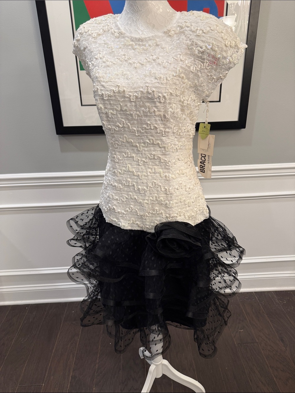 Vintage 80s Bracoloni by Lucero Corredor Drop Waist Tulle Dress Style 761